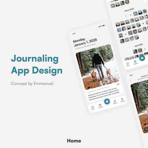 Mobile App Concept for a Journaling App