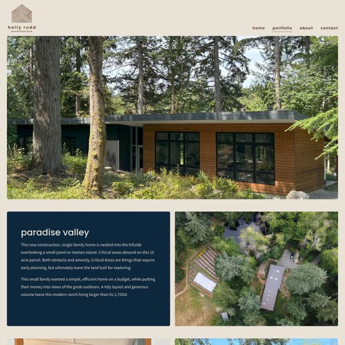 Straightforward, simple site design for architect