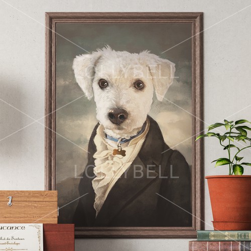 Dog in dandy style suit /1800's/