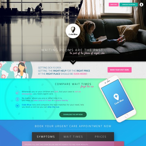 Website concept for Urgent care Health app