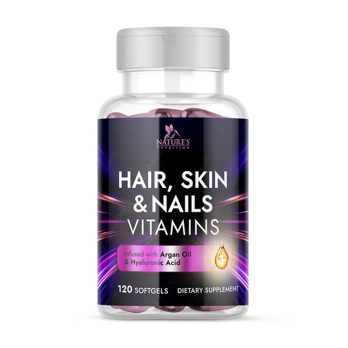 Label for hair, skin & nails vitamins