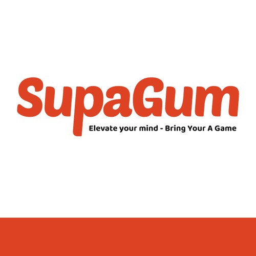 Bold, dynamic logo for a focus-boosting gum brand, conveying unstoppable energy and clarity for busy high-achievers