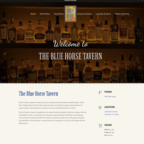 Blue Horse Tavern Squarespace Redesign