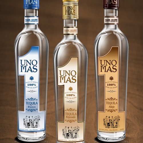 UNO MAS TEQUILA - Bottle design