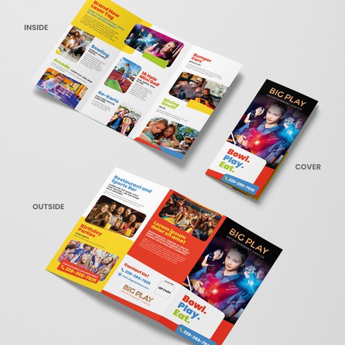 Brochure design for Big Play Entertainment Center
