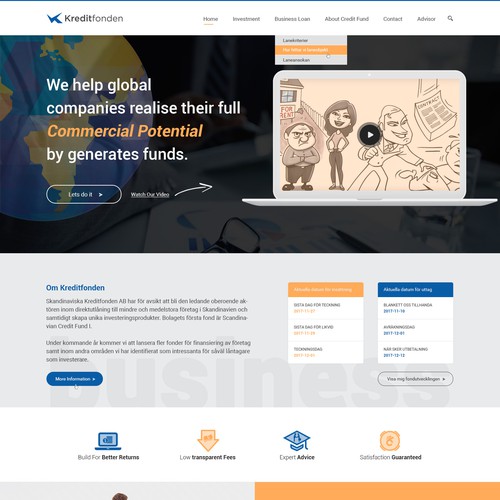 Website design for KreditFonden