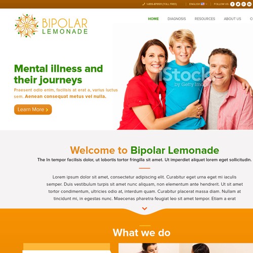 Warm and engaging website/blog for Bipolar Lemonade