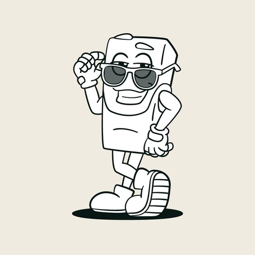 Healthy hipster mascot concept for a protein snack bar brand