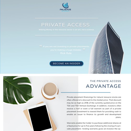 Investor Private Access Website