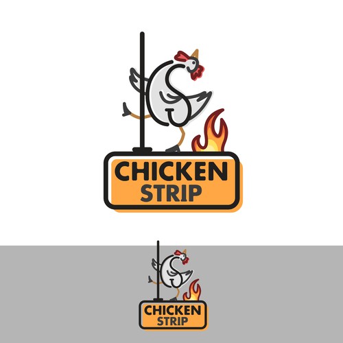 Funny Logo Concept for Chicken Strip