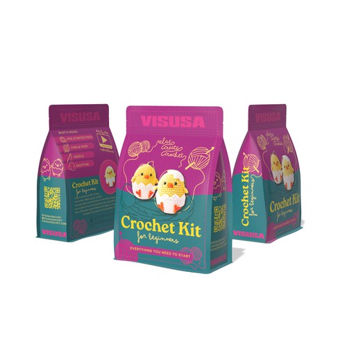 Crochet kit for beginners: package Pouche