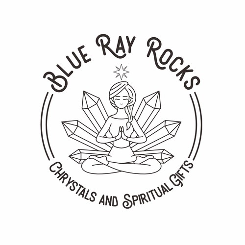 A fine line art Blue Ray Rocks logo