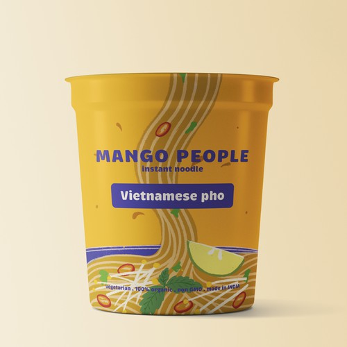 Fun and bold noodle packaging design