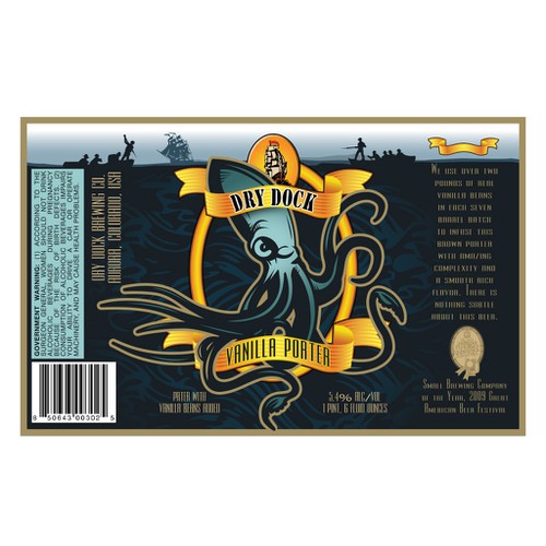 product label for Dry Dock Brewing Co.
