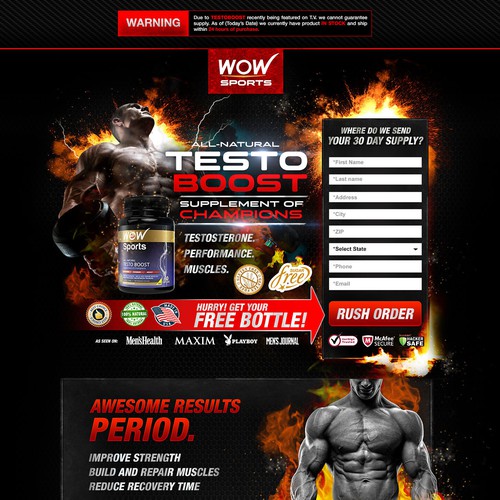 Wow Testo Landing Page