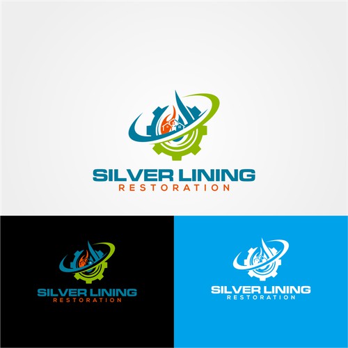 Water damage restoration company logo