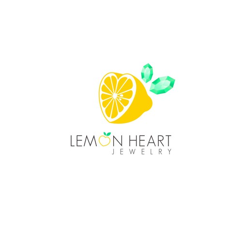 Lemon heart jewelry logo