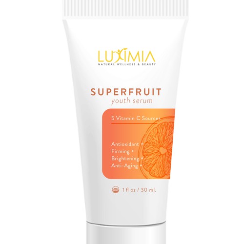 Luximia, superfruit youth serum packaging design