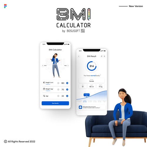 BMI Calculator Mobile Apps Concept