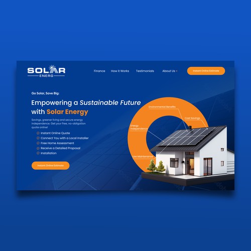 Website Hero design for Solar Energ
