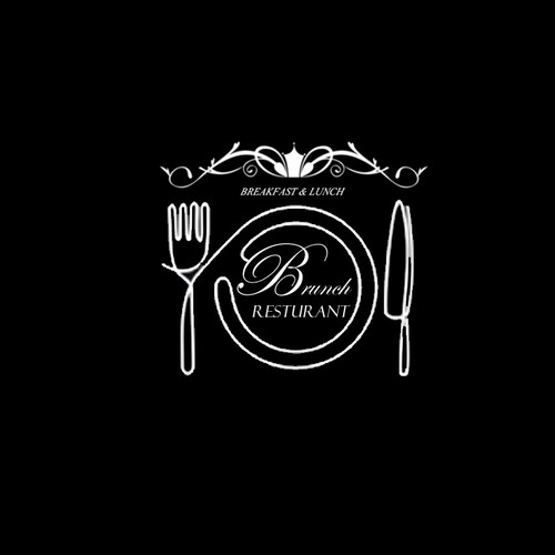 Vintage style logo for a brunch restaurant
