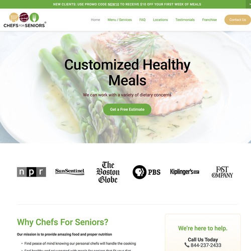 Squarespace Website for Food Service Company