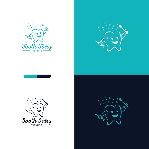 Fairy and magic tooth logo concept