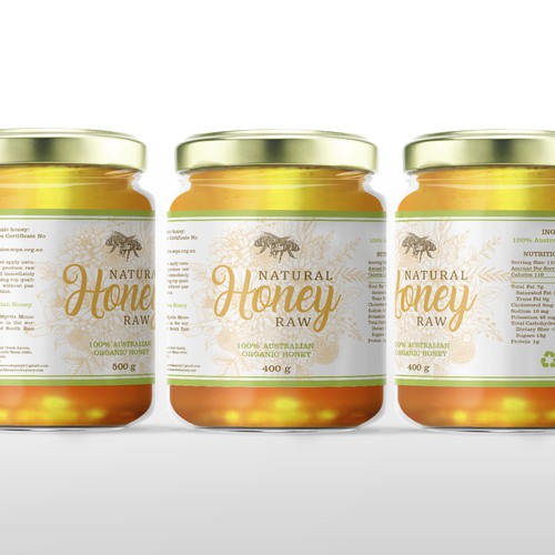 Label for Natural Raw Honey 