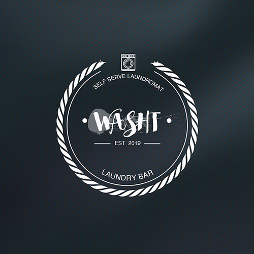 Hipster Logo for WASHT laundromat