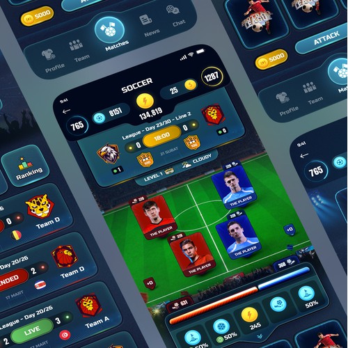 Soccer Game App UI 