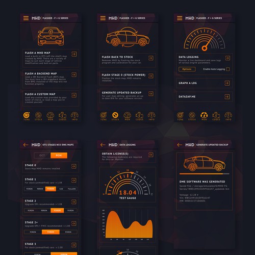 App Design for Car Tuning App