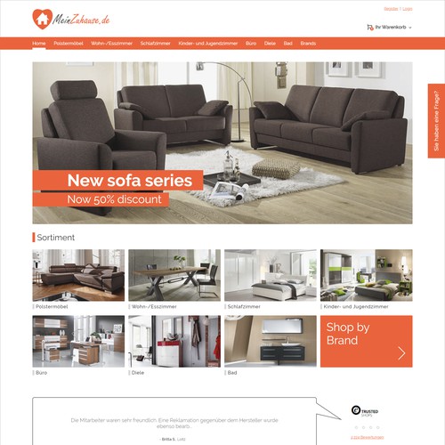Web design for a furniture seller