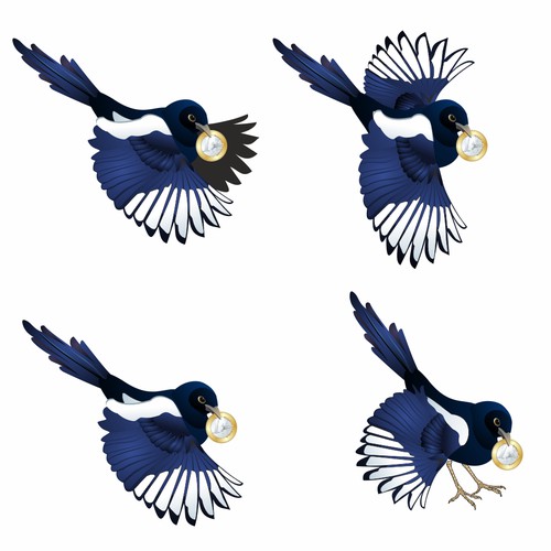 OS X app icon wanted displaying a thievish magpie