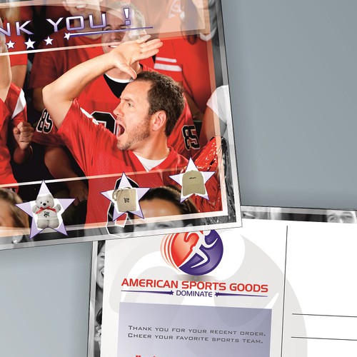 Create the next postcard for American Sports Goods