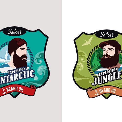 Awesome labels for Sailor's Beard Oil