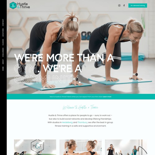 Website design for a fitness studio