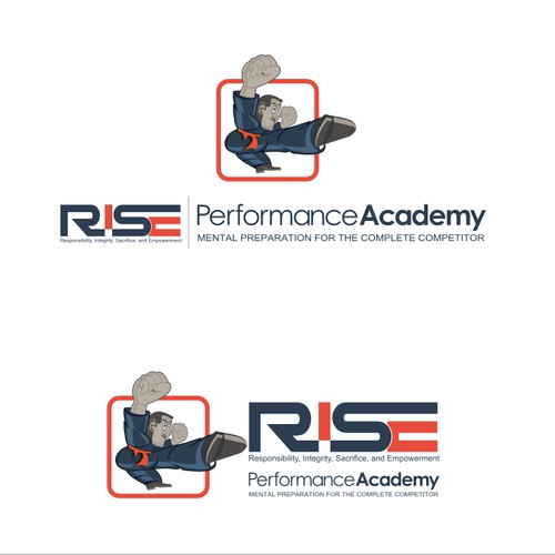 logo and business card for R.I.S.E. Performance Academy