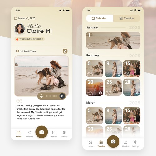 Journaling App Proposal Screen