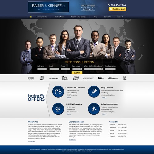 New Homepage For Criminal Law Firm