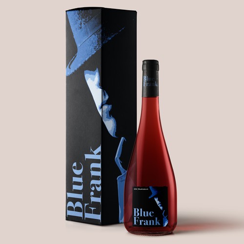 Wine label design for Blue Frank.