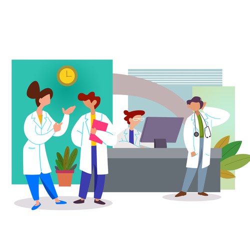 Illustration for login page on Medical Website