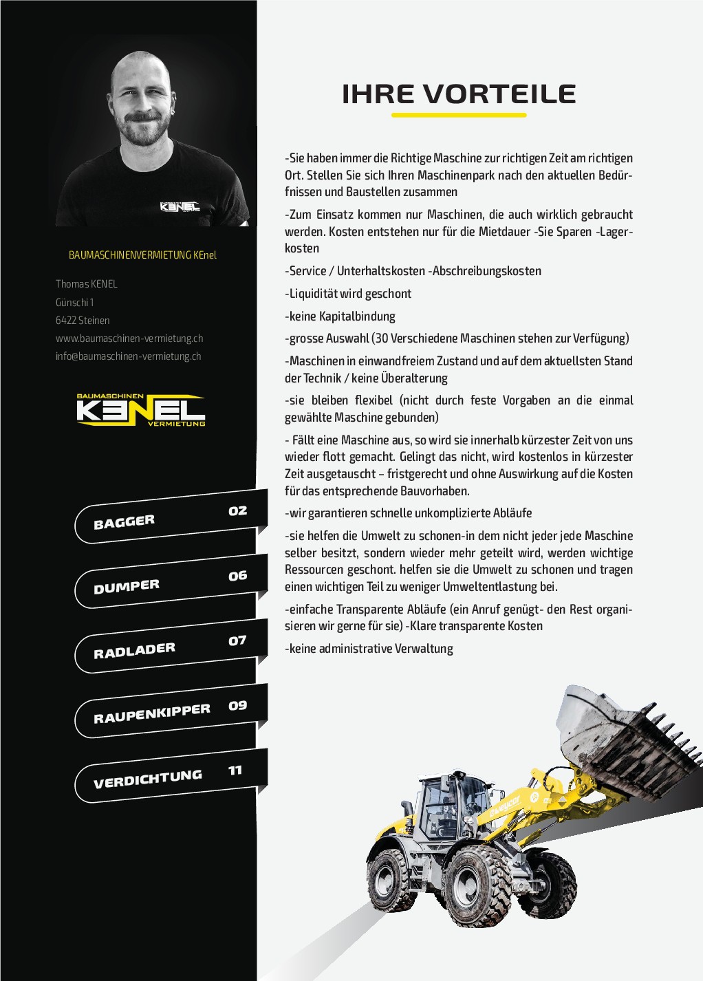 I need a noble brochure for my construction machinery rental company
