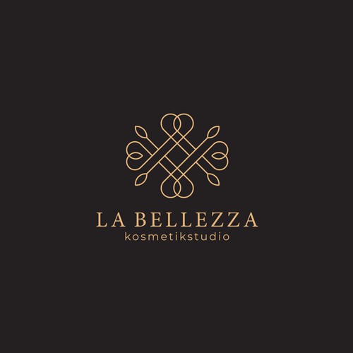 natural cosmetic logo in line art style