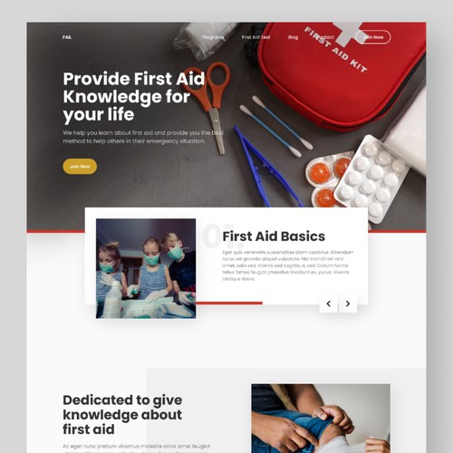 Homepage Design for First Aid Organization