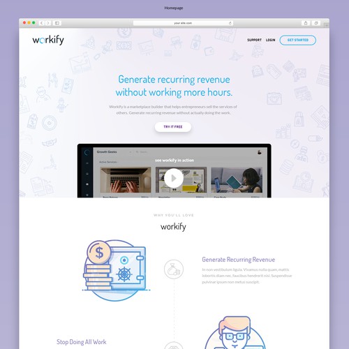 lIght & airy feel for a SaaS homepage