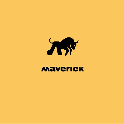 Need a modern abstract bull and M logo for our concrete construction company named Maverick.