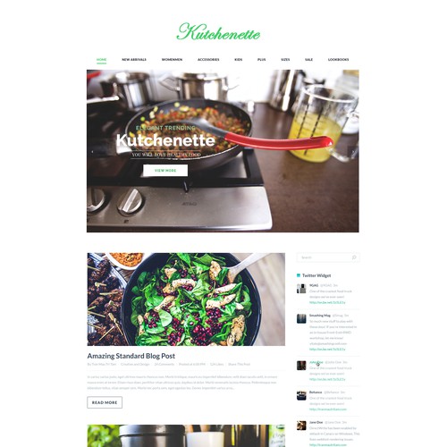 Kuchenette home page web design