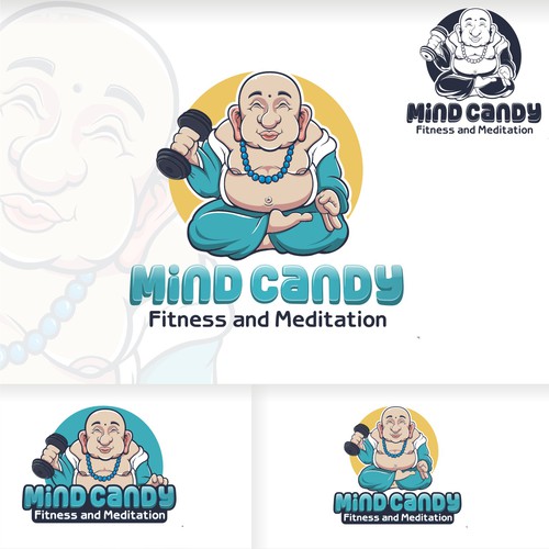 fitnes and meditation budha mascot logo