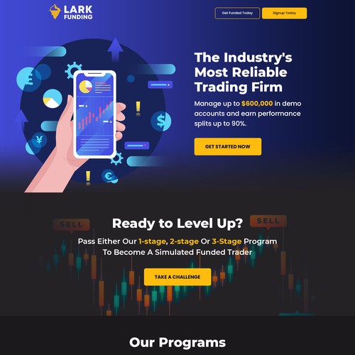 Landing page design