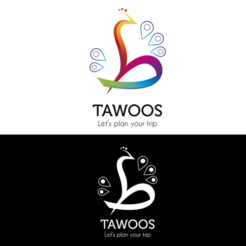 Concept de logo pour "Tawoos", une application pour prévoir son prochain voyage.